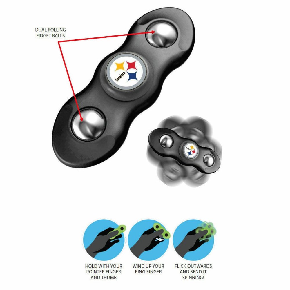 PITTSBURGH STEELERS 2 Prong Flik Fidget Spinner - Picture 2 of 4
